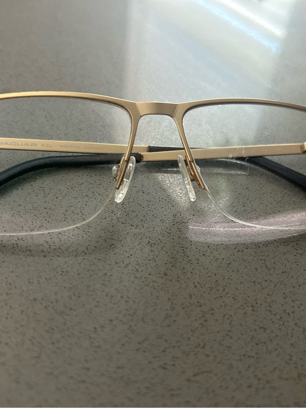 Men's Jaguar Semi-Rimless Eyeglasses Frame in Gold